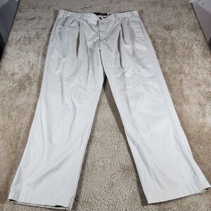 Vintage Eddie Bauer Ruston Fit Mens Dress Pants 42x32 Beige Cotton Pleated #44